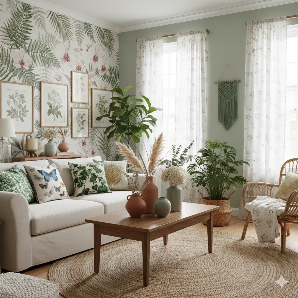 Home interior styled with Botanical Dreams collection